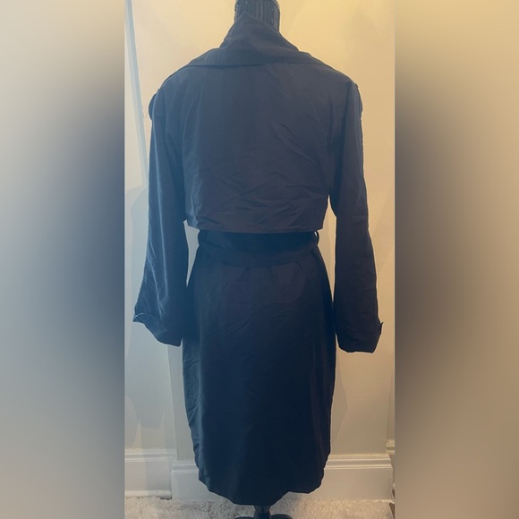 Vintage Nuage Black Light Weight Trench Coat Size 6 - Picture 4 of 13